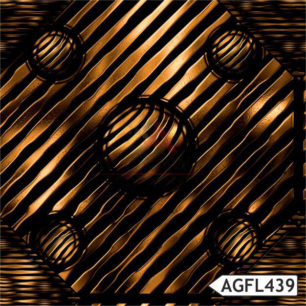 3D gold spheres flooring effect