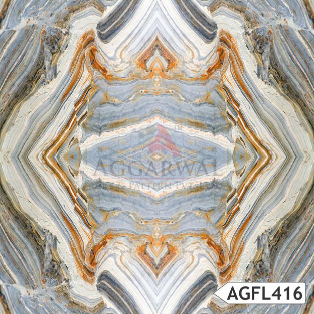 Blue and gold bookmatched marble