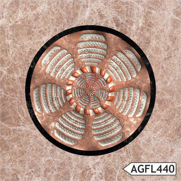 Copper medallion flooring design