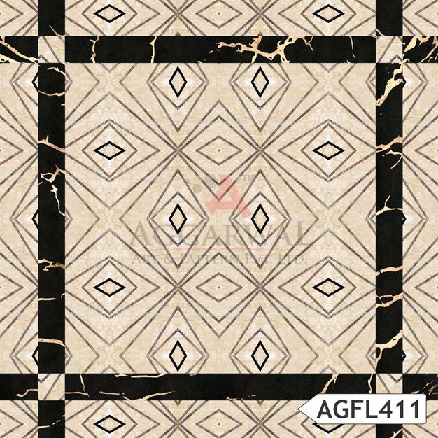 Diamond pattern in cream marble