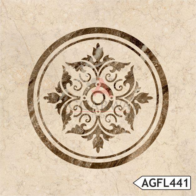 Floral medallion in beige marble