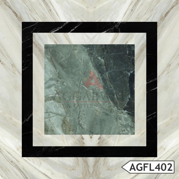 Square pattern in green marble