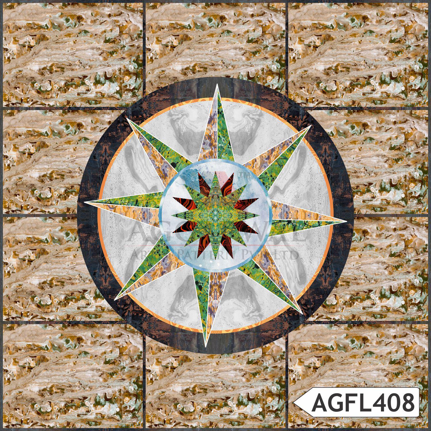Star pattern in beige tiles