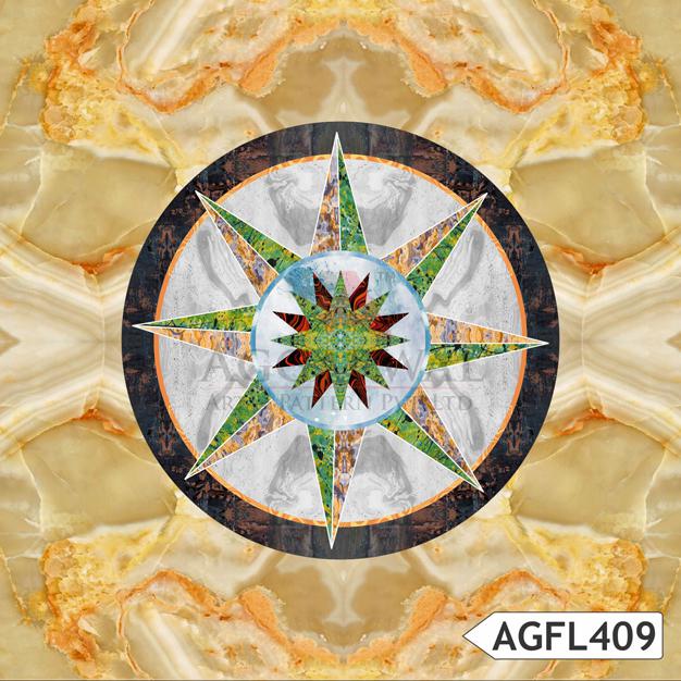 Star pattern in gold marble