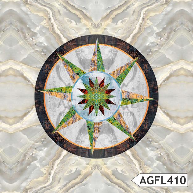 Star pattern in green marble